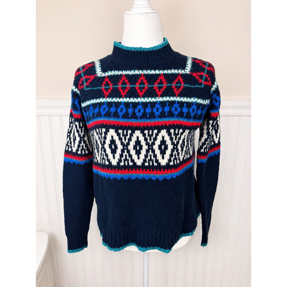 American Eagle Outfitters Fair Isle Mock Neck Knit Pullover - Picture 2 of 6